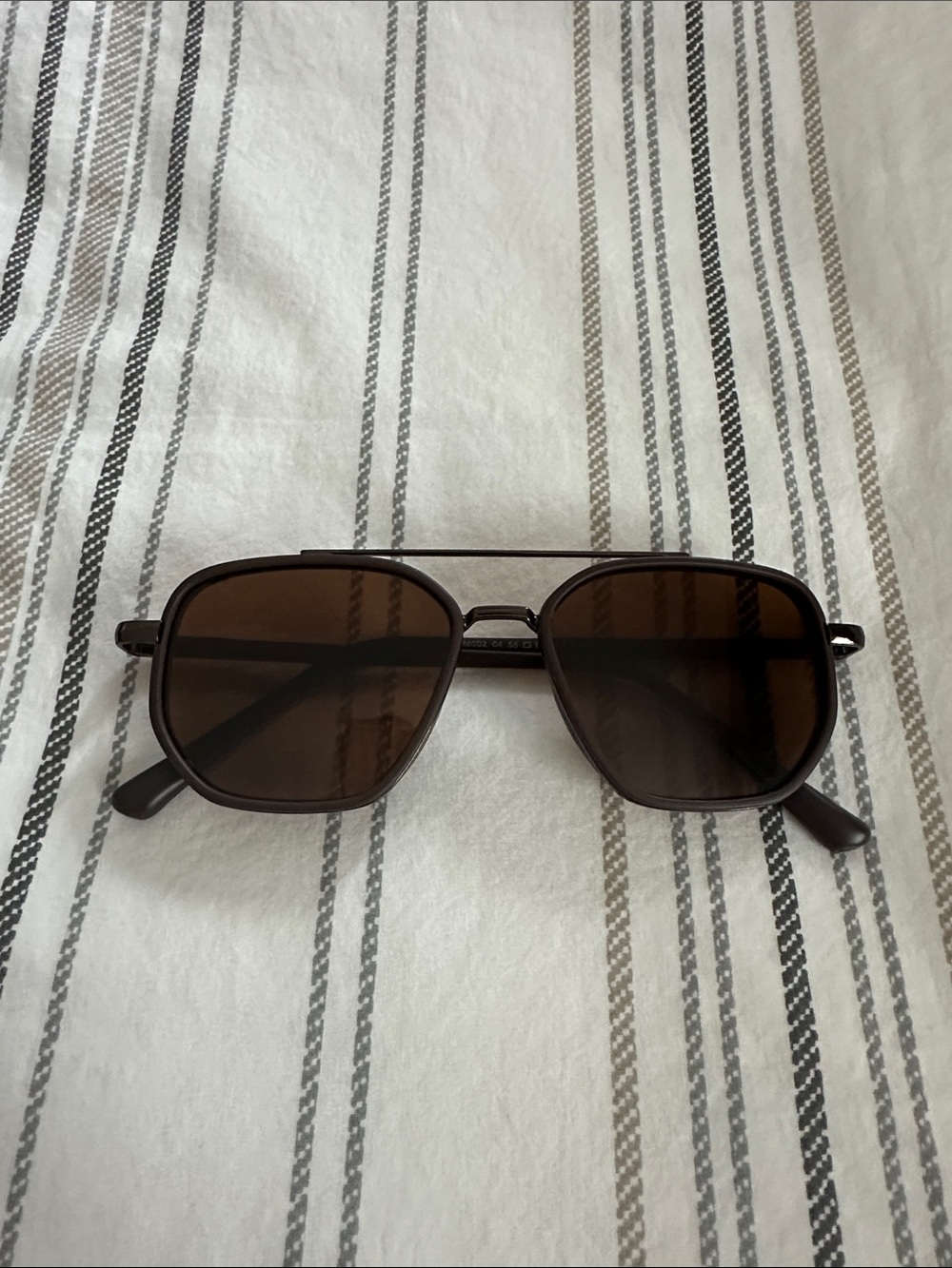 Women's Brown Metal Frame Sunglasses with Brown Lenses